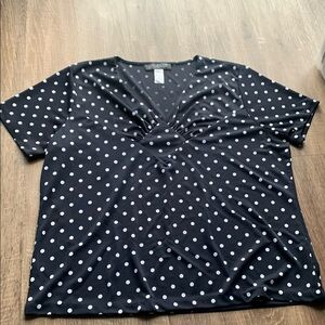Jones New York Black Polka Dot Top